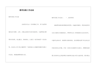 教学实践工作总结