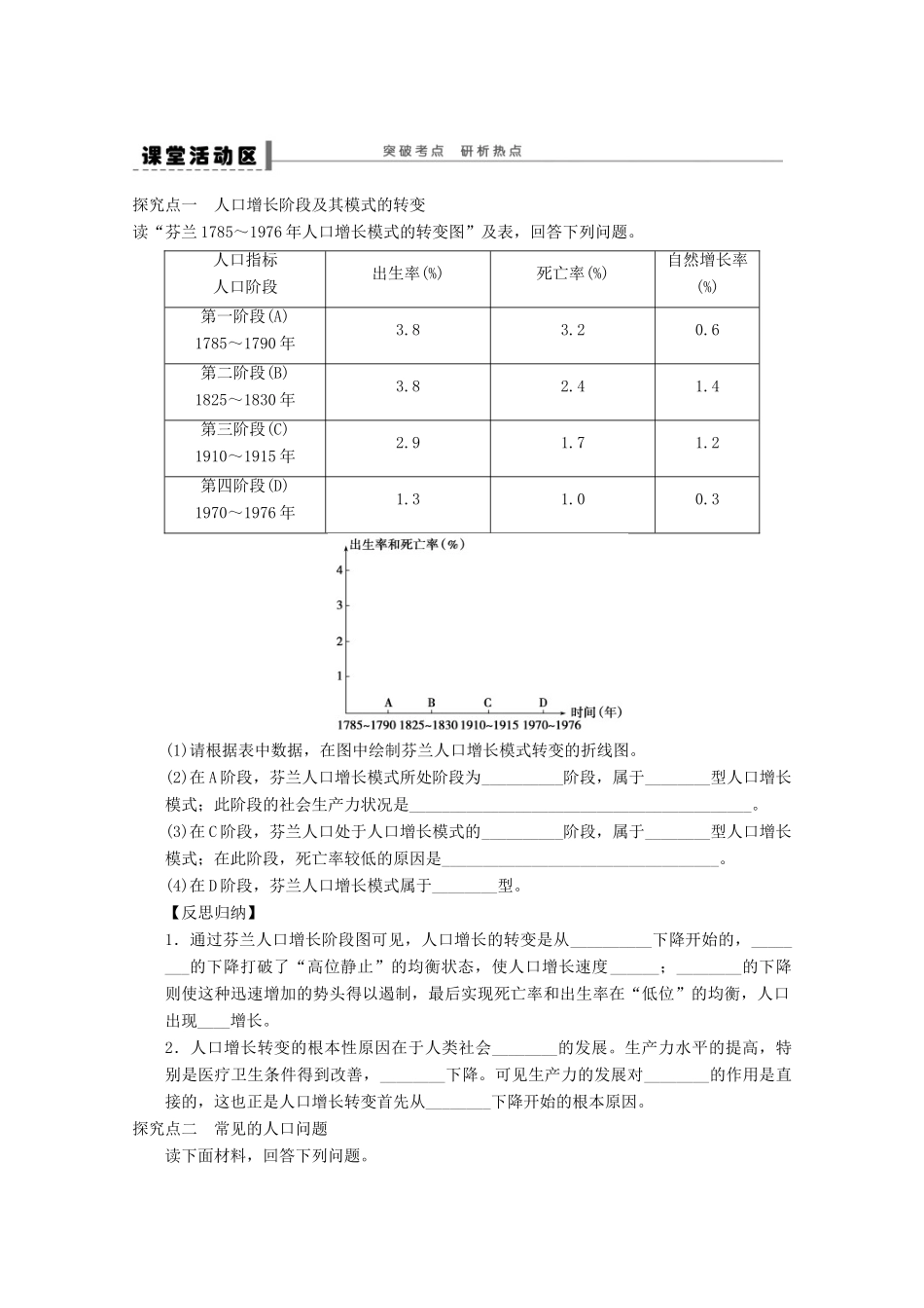 2013届高考地理 精品复习学案23 人口的数量变化 鲁教版_第2页