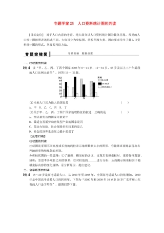 2013届高考地理 精品复习学案25 人口资料统计图的判读 鲁教版