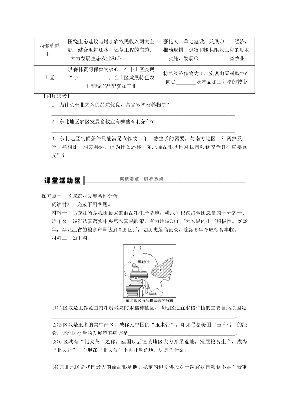 2013届高考地理 精品复习学案47 区域农业发展 鲁教版_第2页