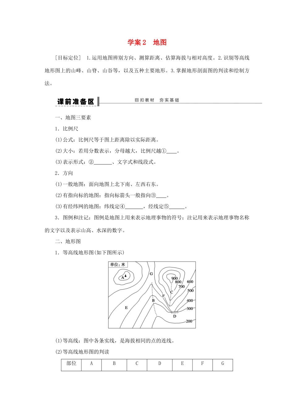 2013届高考地理一轮复习 2 地图学案_第1页