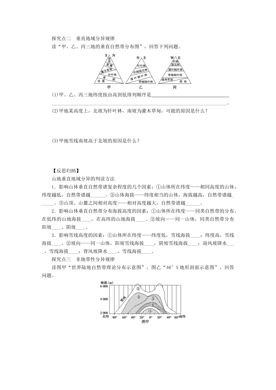 2013届高考地理一轮复习 22 自然地理环境的差异性学案_第3页