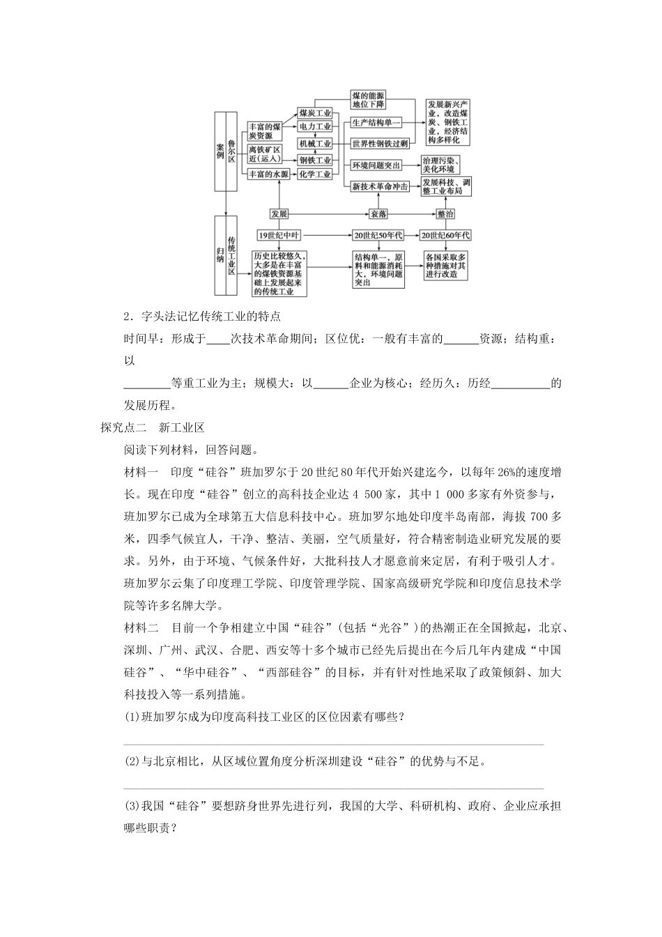 2013届高考地理一轮复习 34 传统工业区和新工业区学案_第3页