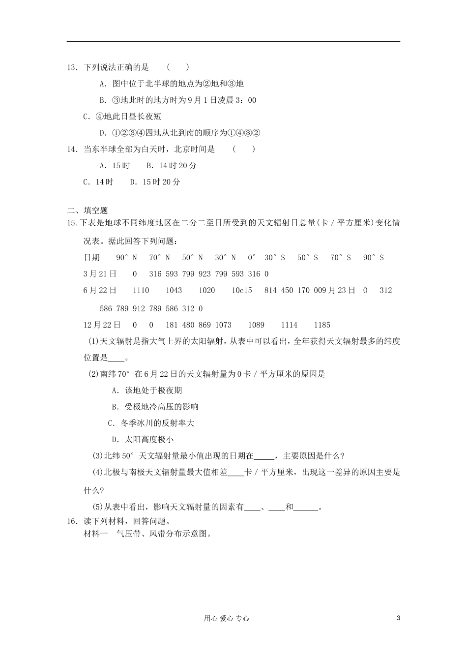 2013届高考地理备考专题复习练习2 新人教版必修1_第3页