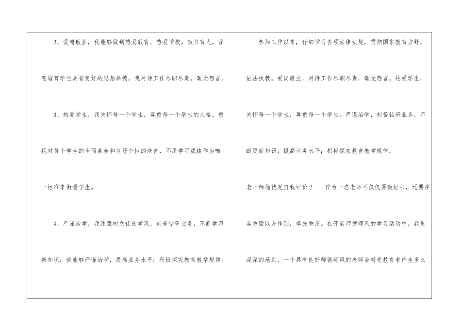 教师师德状况自我评价_第2页