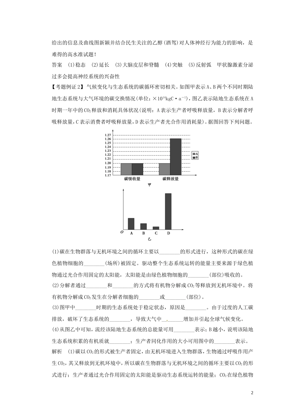 2013届高考二轮复习全攻略 策略6 联系实际、追踪热点，巧做稳态与生态综合题 学案 新人教版_第2页