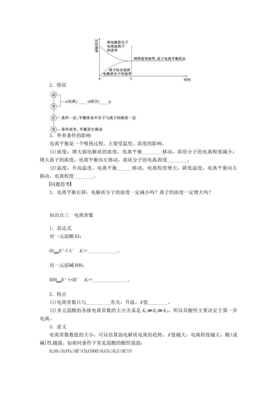 2013年高考化学 总复习学案38 弱电解质的电离平衡_第2页