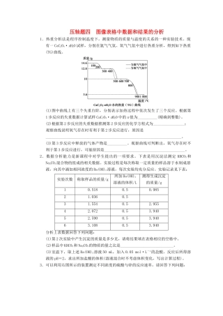 2013届高考化学二轮复习训练 压轴题四 图像表格中数据和结果的分析
