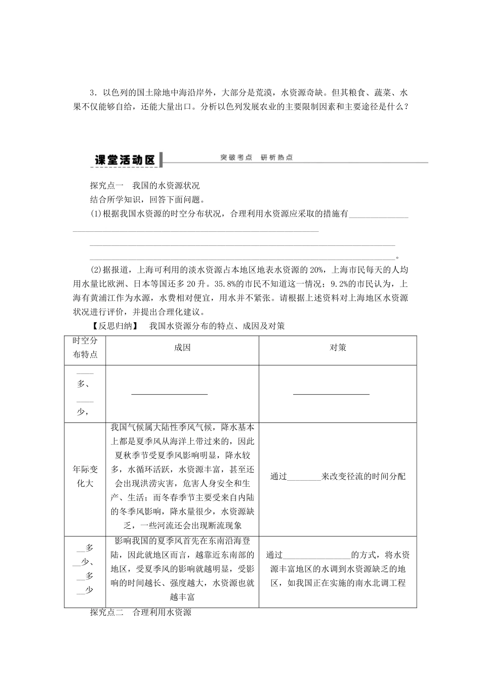2013届高考地理一轮复习 水资源的合理利用学案 鲁教版_第2页