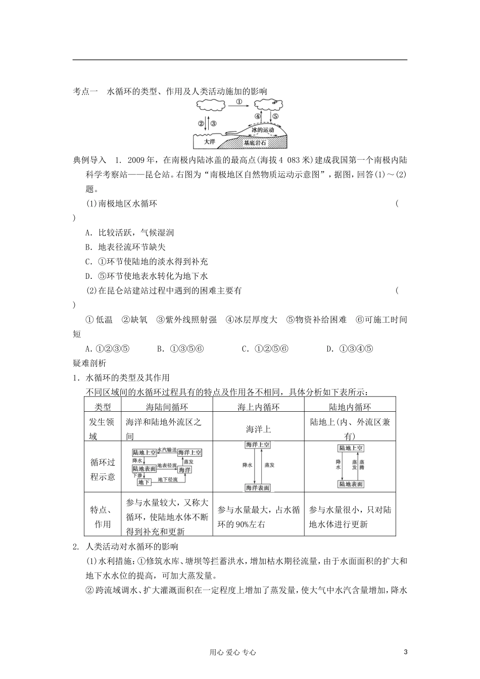 2013届高考地理一轮复习教案 水循环与洋流 鲁教版_第3页