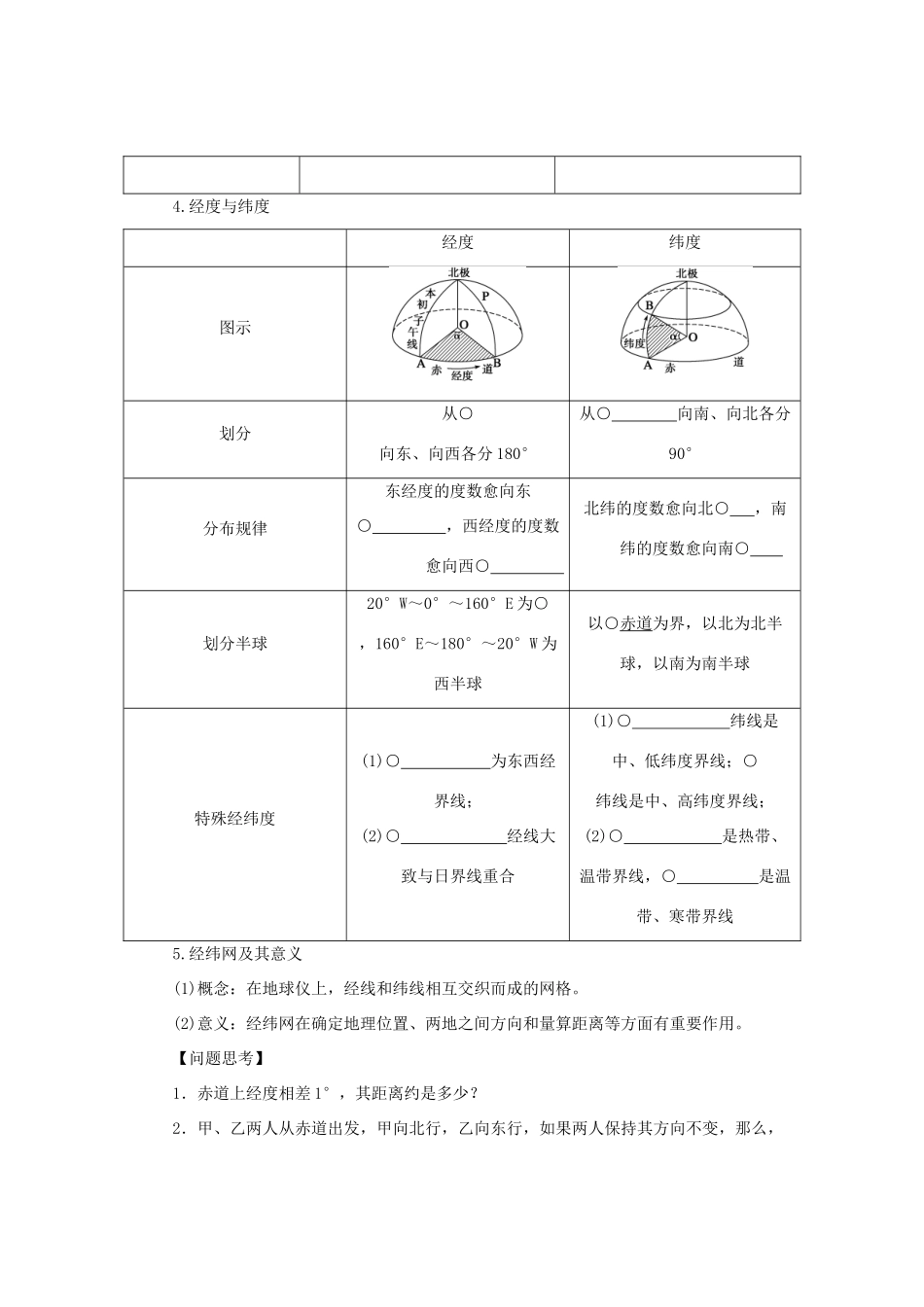 2013届高考地理一轮复习学案 地球 鲁教版_第2页