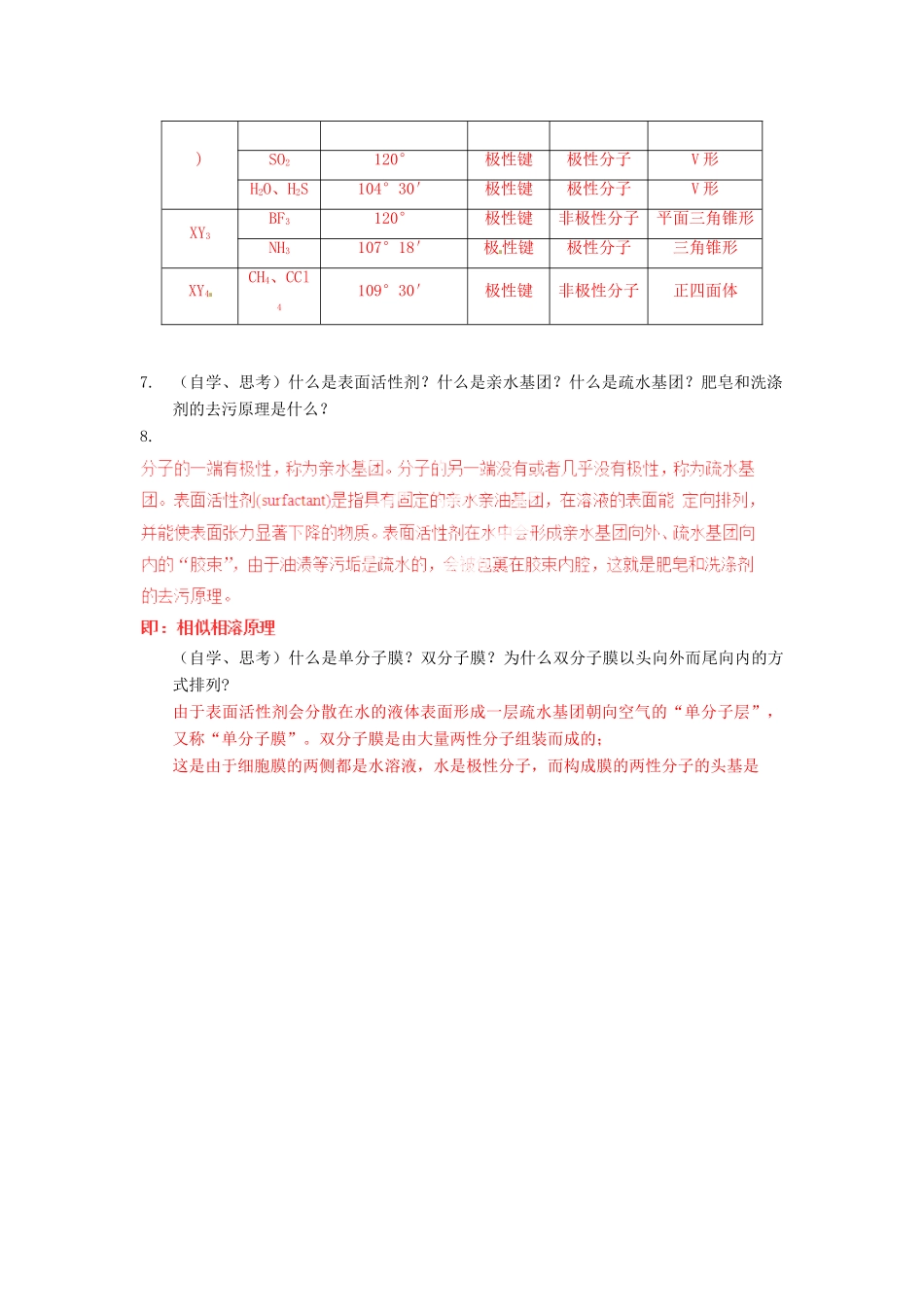2013年高考化学一轮复习 2.3《分子的性质》第1课时教学案 新人教版选修3_第3页