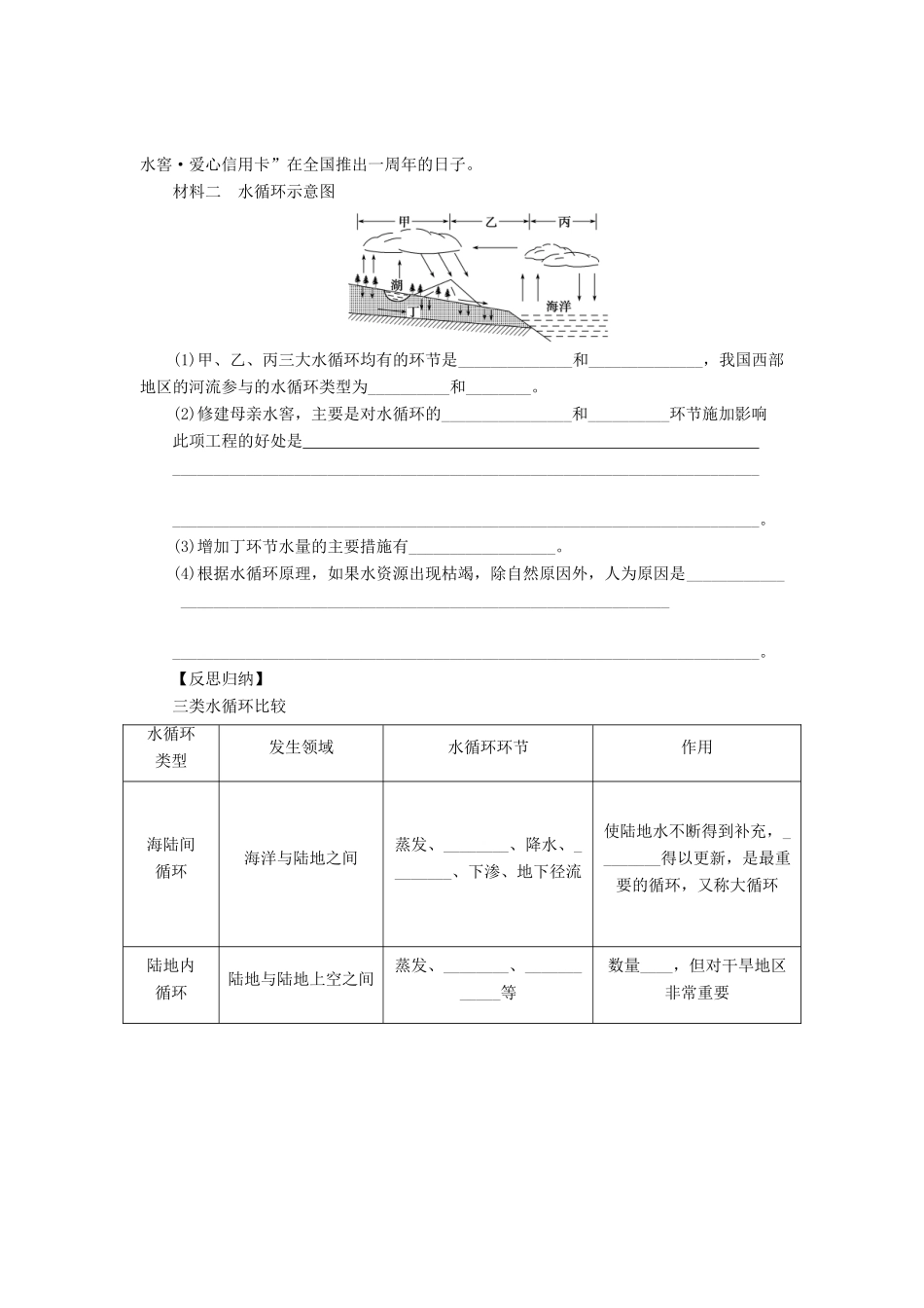 2013届高考地理一轮复习学案 水循环与洋流 鲁教版_第3页