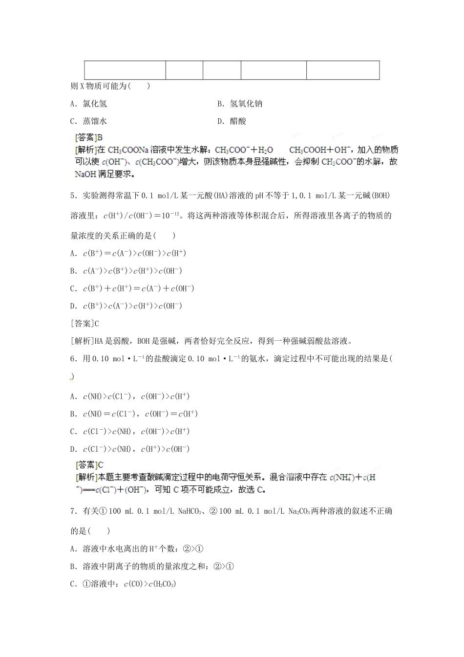 2013届高考化学一轮精品教学案 8.3 盐类的水解（2）_第2页