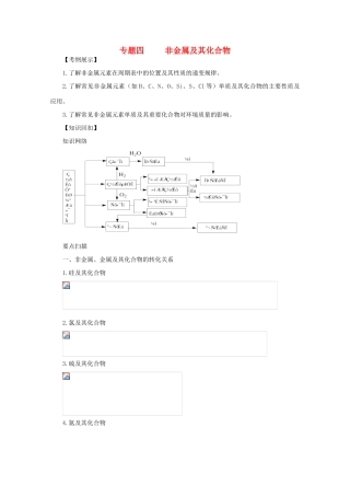 2013年高三化学二轮 专题四 非金属及其化合物复习学案（含解析）