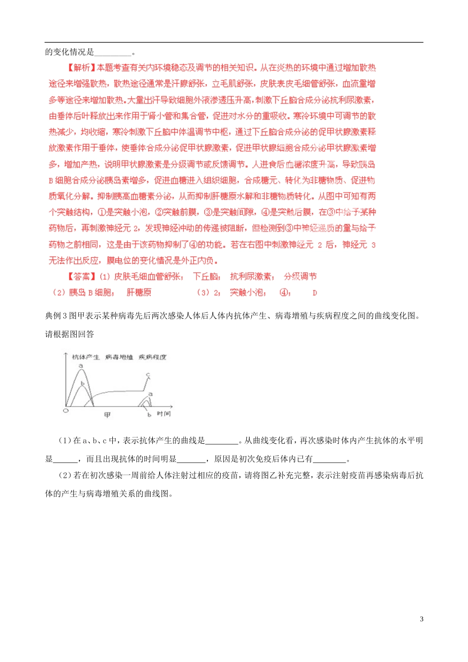 2013届高考生物复习夺标学案 非选择题题型解法指导 2.3 稳态调节类提分技巧 新人教版_第3页