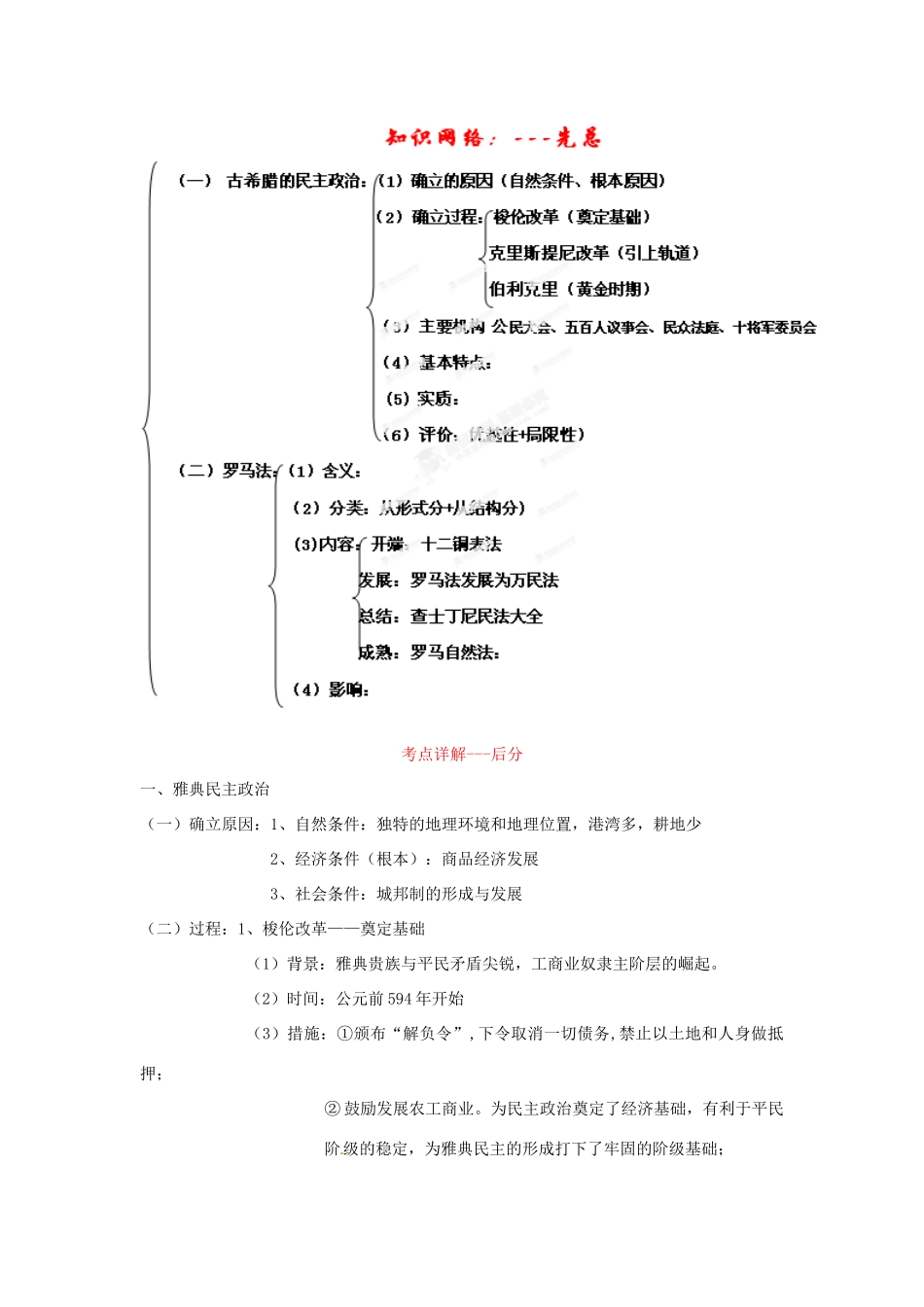 2013年高考历史一轮复习学案 专题02 古希腊古罗马的政治制度（学生版）_第2页