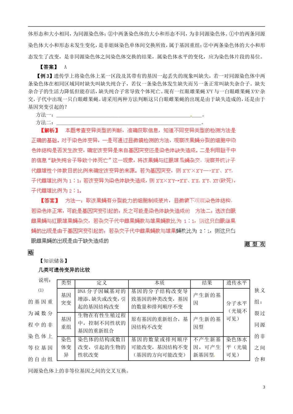 2013届高考生物复习夺标学案 专题09 生物的变异和进化 新人教版_第3页