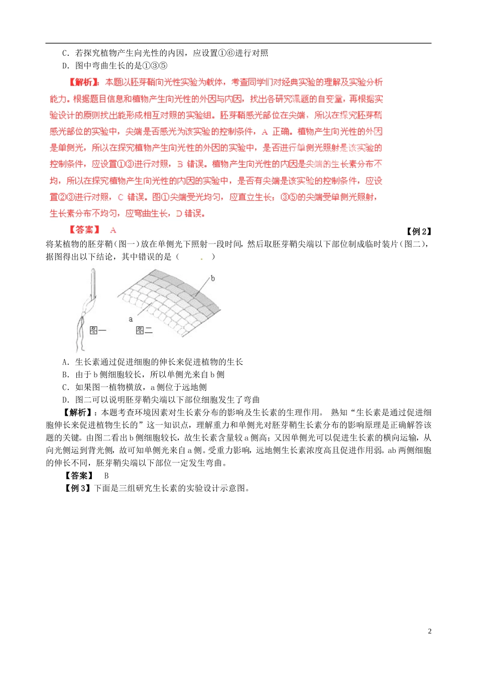 2013届高考生物复习夺标学案 专题10 植物的激素调节 新人教版_第2页