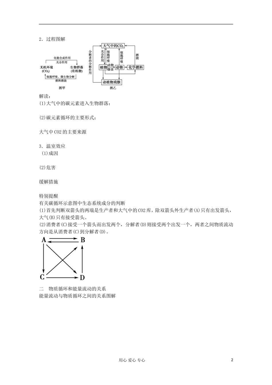 2013届高考生物起点一轮复习 第九单元 生态系统的物质循环学案_第2页