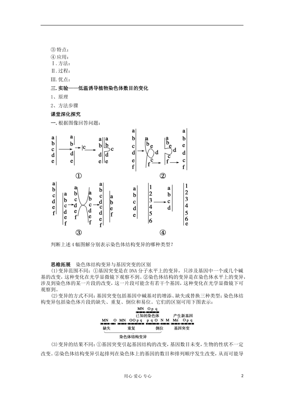 2013届高考生物起点一轮复习 第七单元 染色体变异学案_第2页