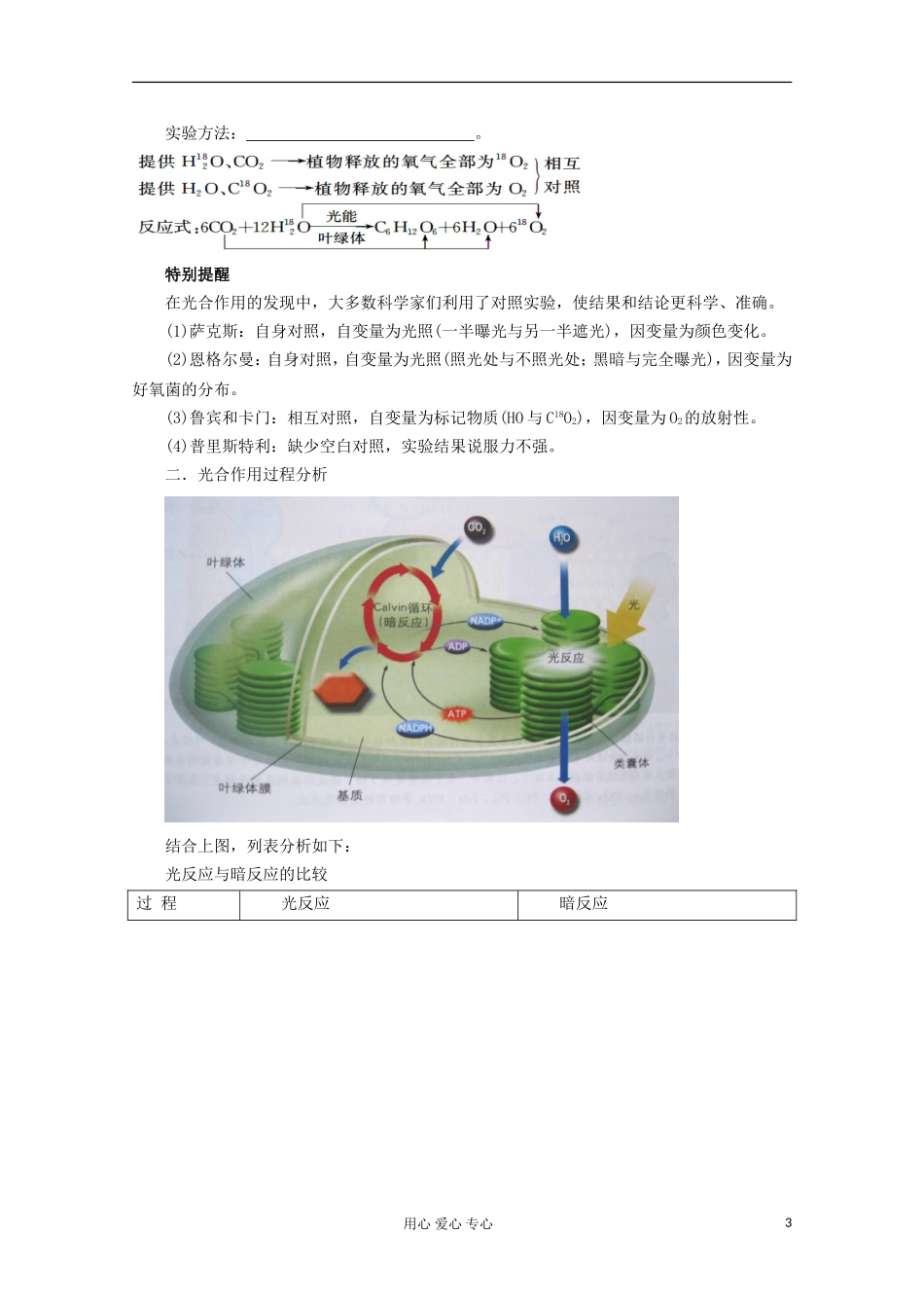 2013届高考生物起点一轮复习 第三单元 能量之源-光与光合作用学案_第3页
