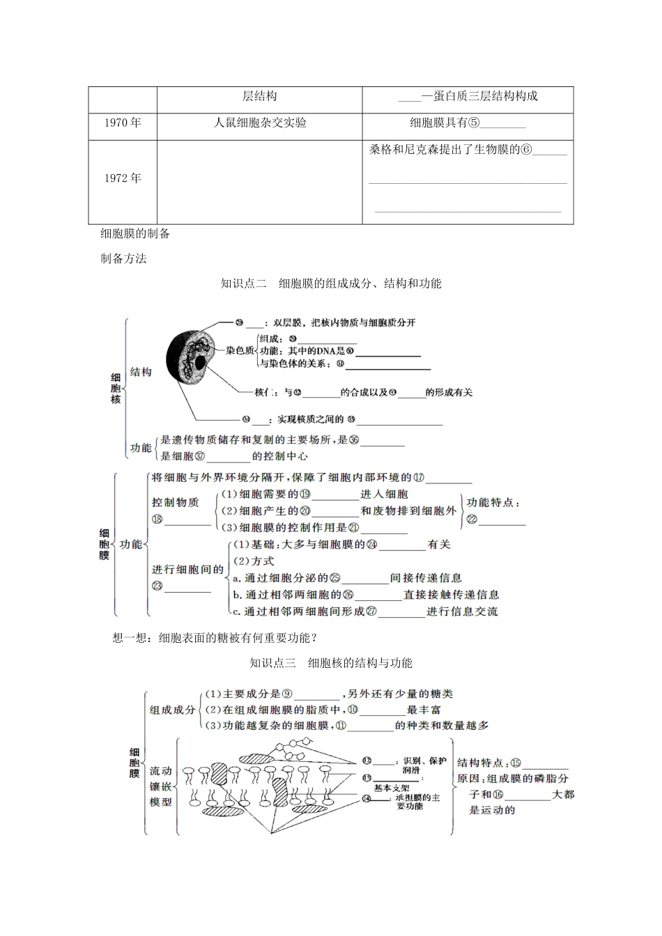 2013届高考生物一轮复习讲义 1.2.1细胞膜与细胞核_第2页