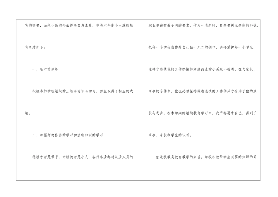 教师继续教育培训工作总结_第2页