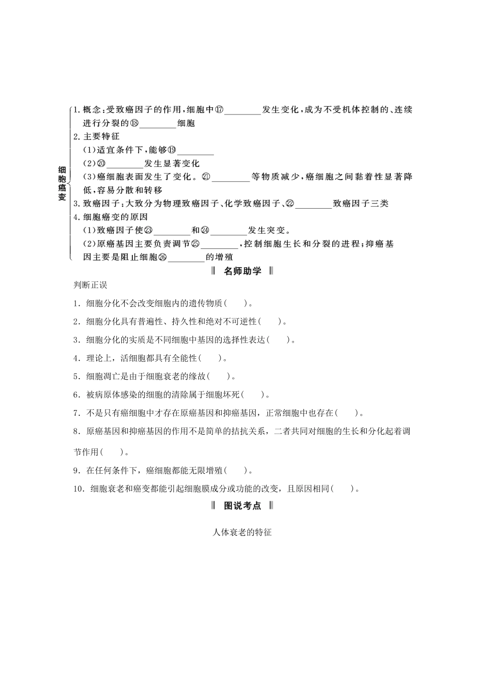 2013届高考生物一轮复习讲义 1.4.2细胞的分化_第2页