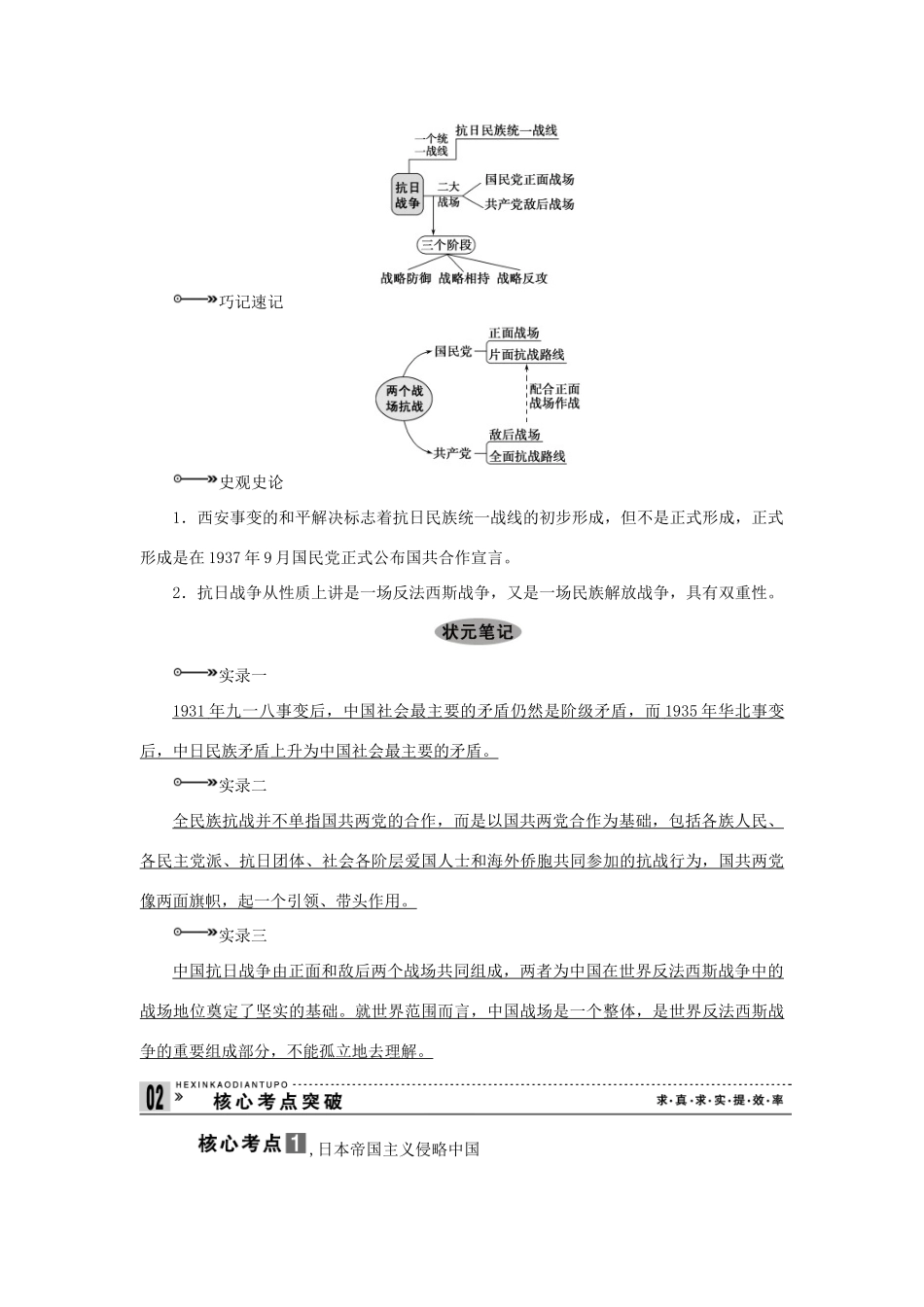 2013届高考历史一轮复习 第4课时伟大的抗日战争精品学案 _第3页