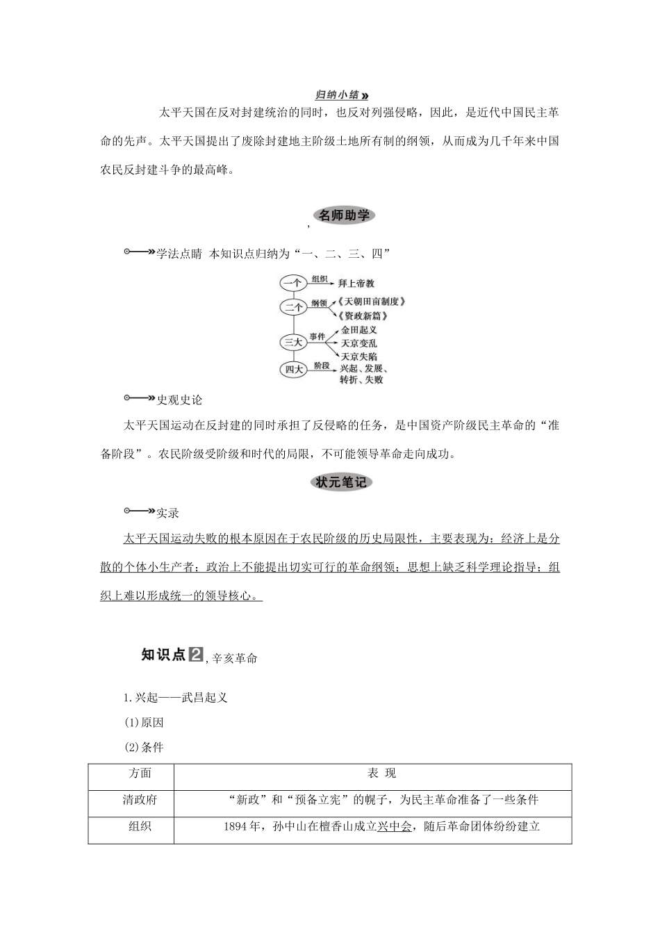 2013届高考历史一轮复习 第5课时太平天国运动和辛亥革命精品学案 _第2页