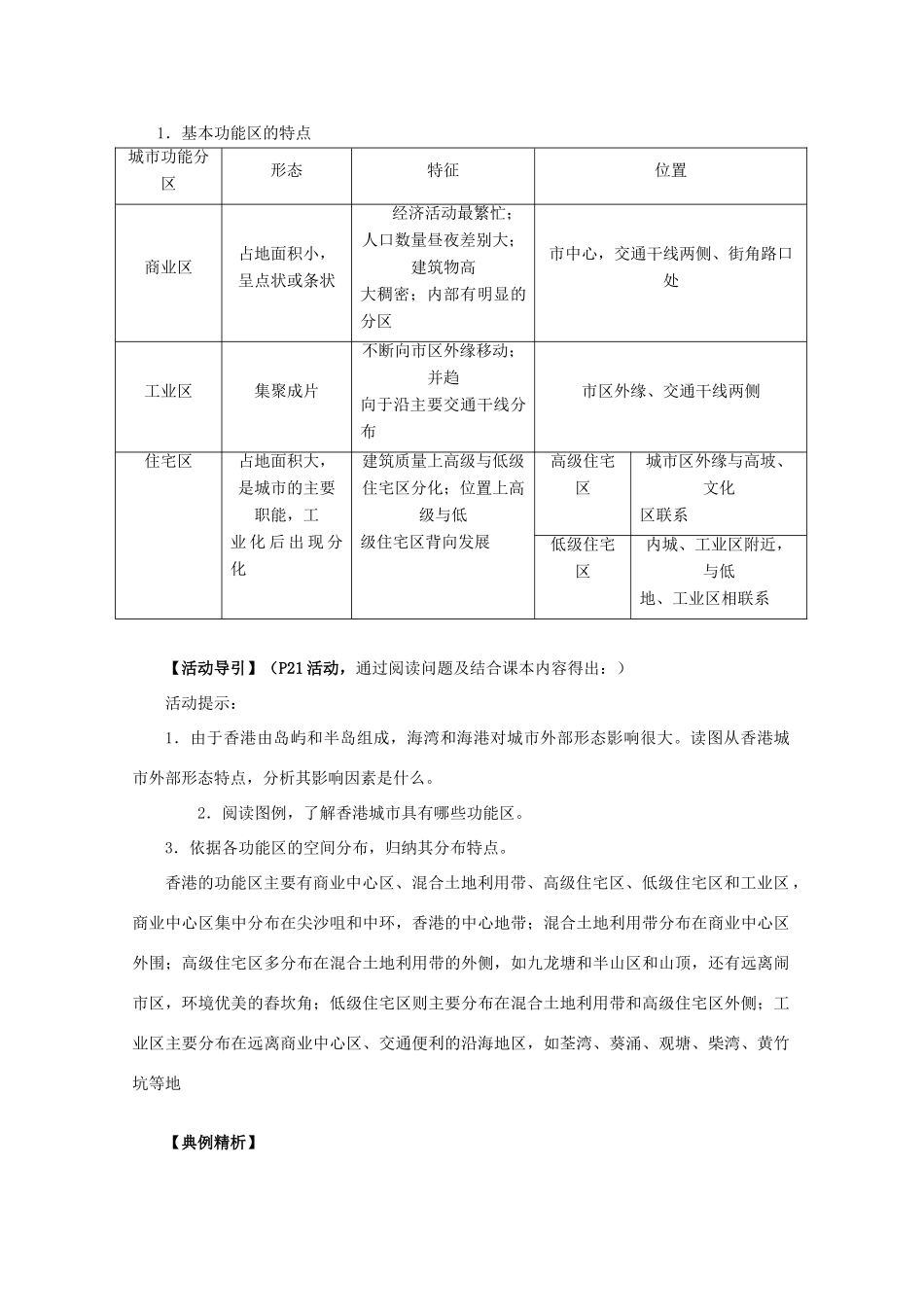 2013年高中地理 第二单元第一节《城市内部空间结构》全册教学案 新人教版必修1_第2页