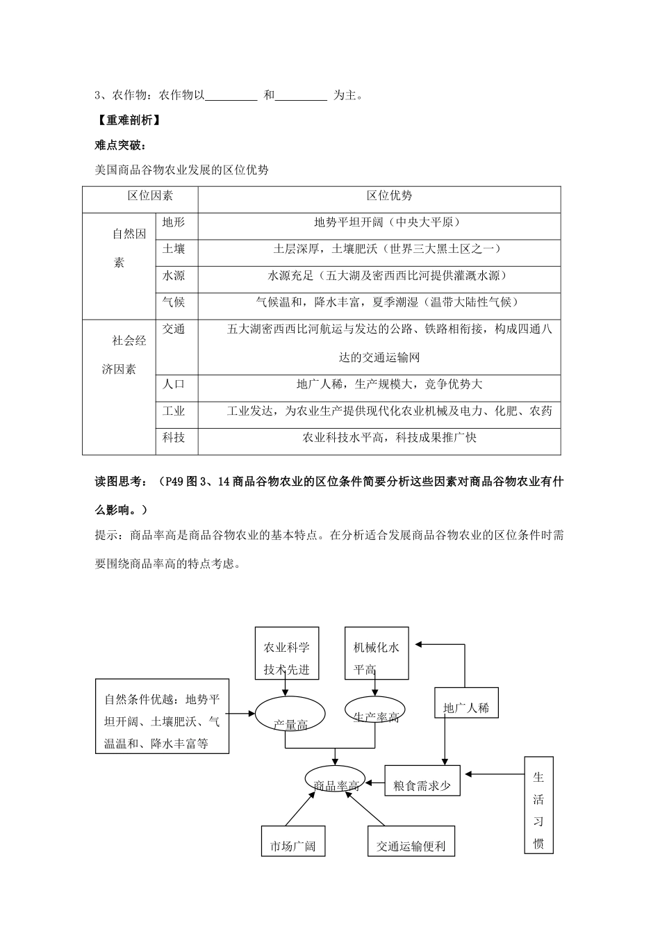2013年高中地理 第三单元第二节《以种植业为主的农业地域类型》全册教学案 新人教版必修1_第3页