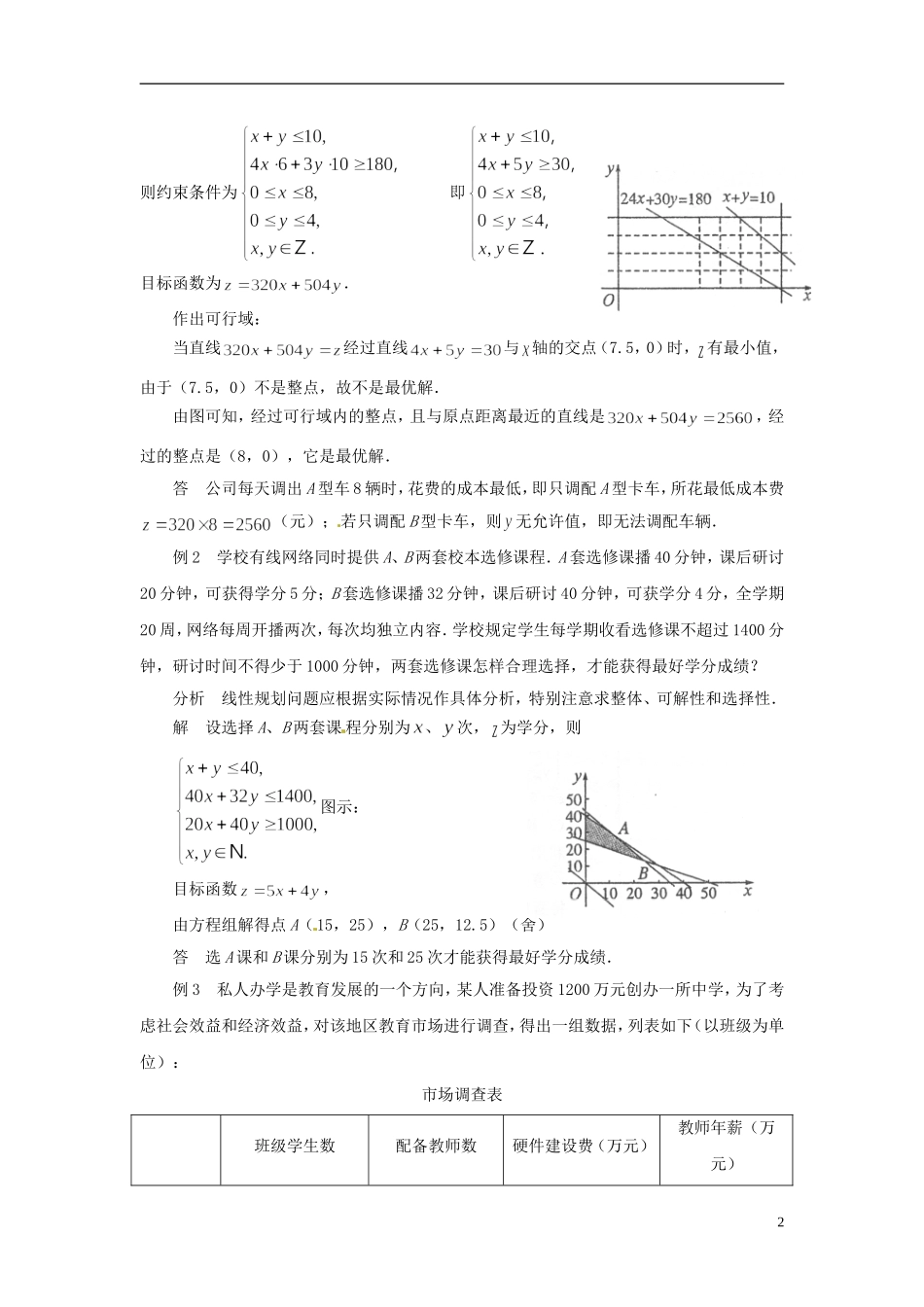 2013年高中数学 3.3.3 简单的线性规划问题（3） 教案 苏教版必修5_第2页