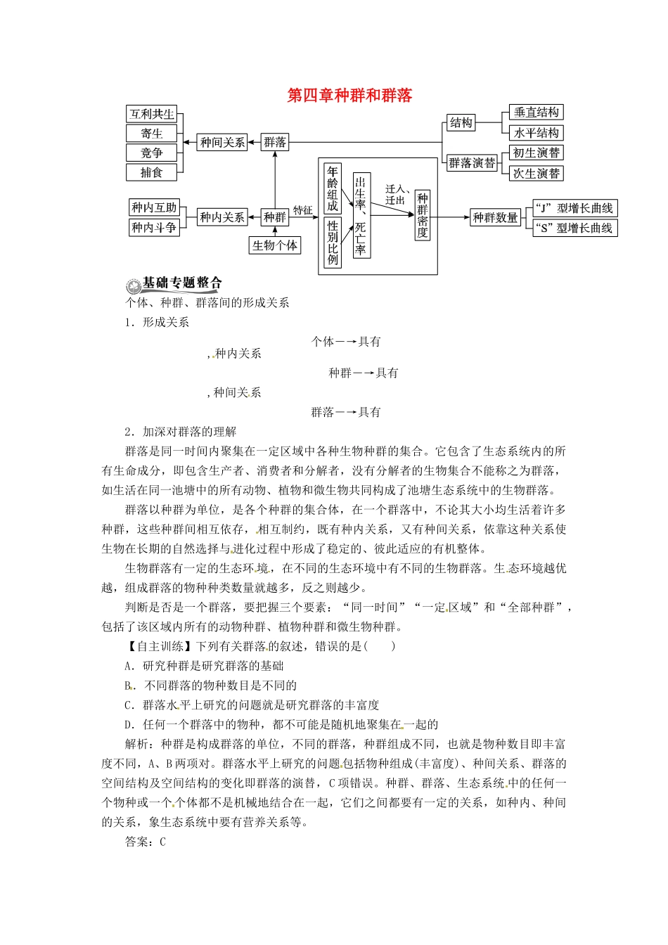 2013届高考生物总复习 种群和群落教案 新人教版_第1页