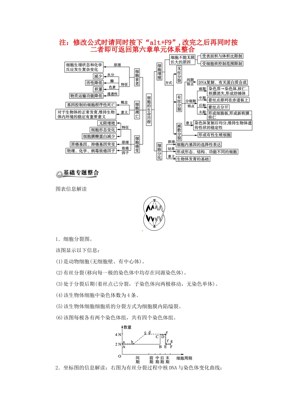 2013届高考生物总复习单元整合复习教案1 新人教版_第1页