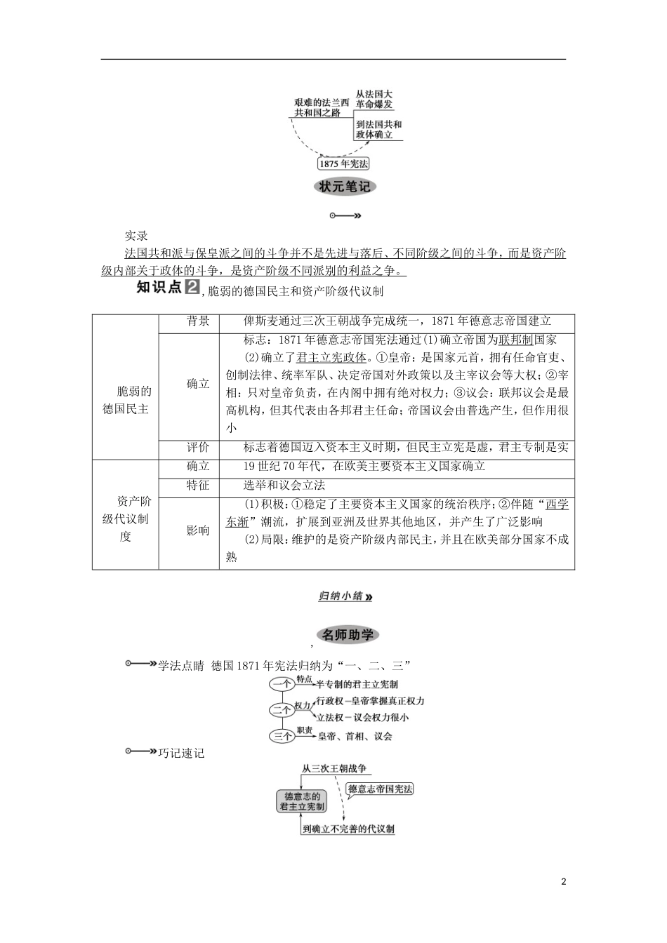 2013届高考历史一轮复习 教师用书 第12课时 近代西方民主政治的扩展 新人教版必修1_第2页
