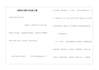 教师见习期工作总结三篇