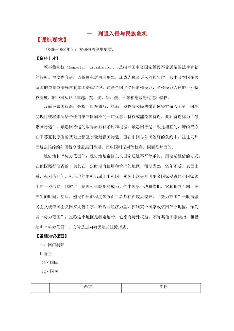 2013届高考历史一轮复习 专题2 近代中国维护国家主权的斗争学案 人民版必修1_第1页
