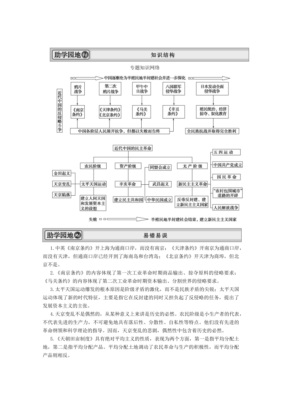 2013届高考历史一轮复习 专题整合2精品学案 人民版必修1_第1页