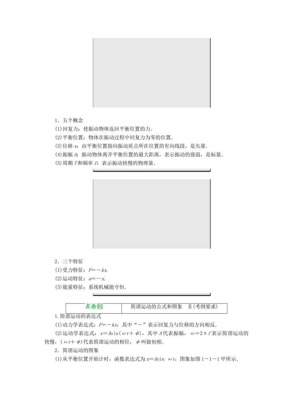 2013届高考物理 第1讲 机械振动考点知识总复习教案51 选修3－4_第2页