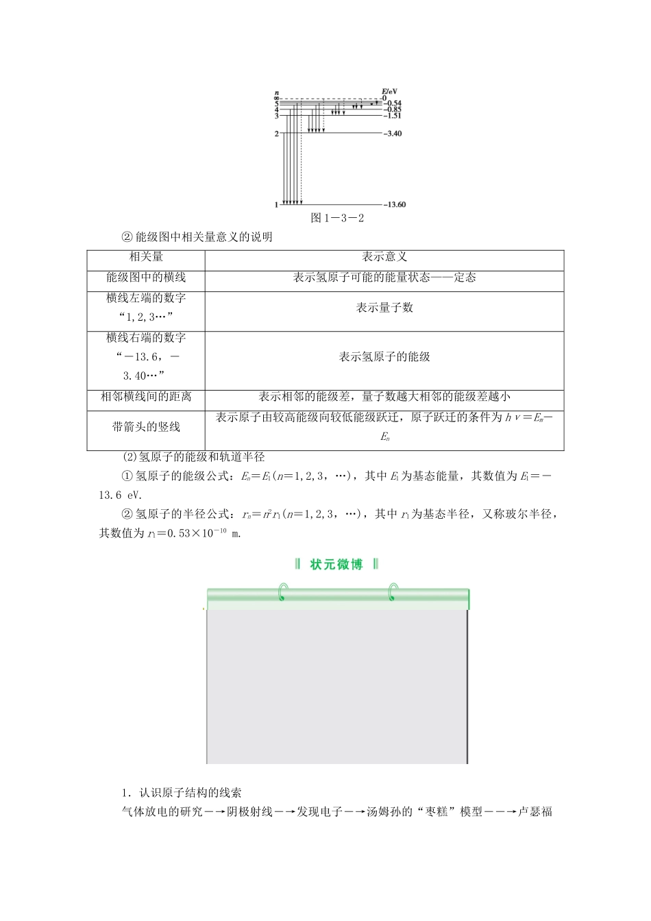 2013届高考物理 第2讲 原子结构 原子核考点知识总复习教案58_第2页