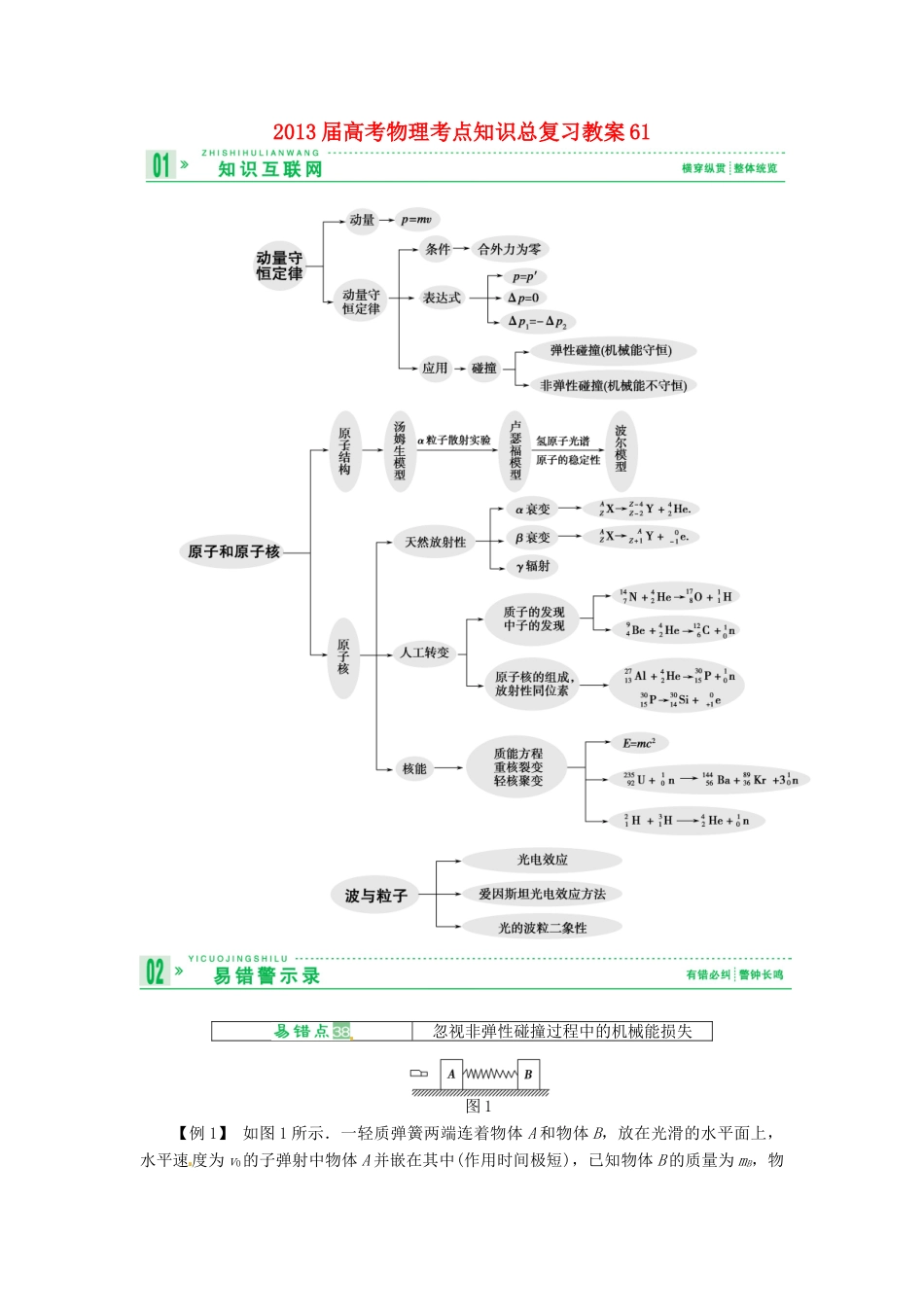 2013届高考物理 考点知识总复习教案61_第1页