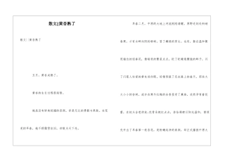 散文--黄杏熟了