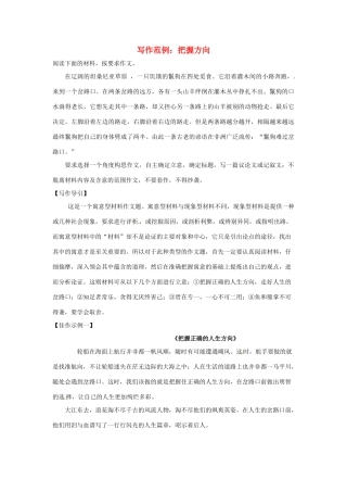 2013届高考语文 写作范例复习 把握方向素材