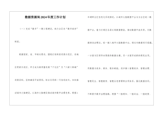 数据资源局2024年度工作计划