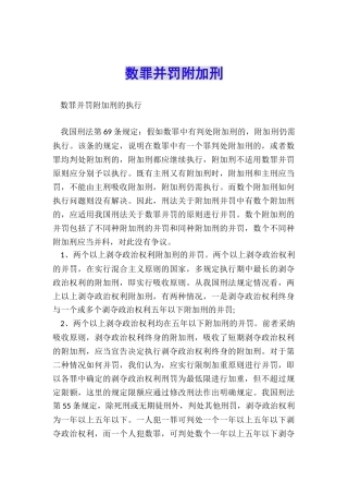 数罪并罚附加刑