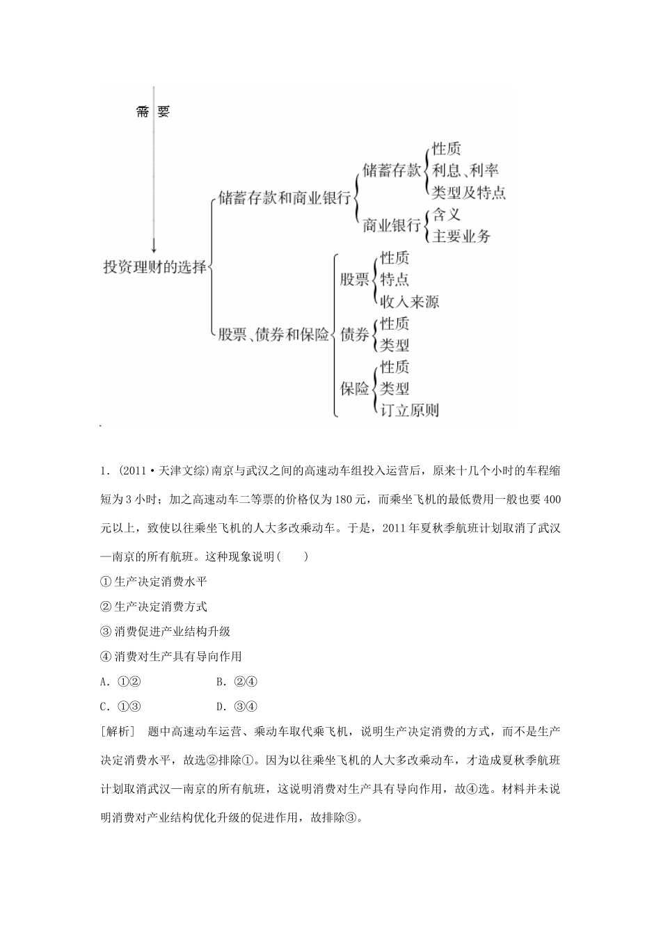 2013届高考政治一轮复习 单元整合 第2单元 生产、劳动与经营精品学案 新人教版必修1_第2页