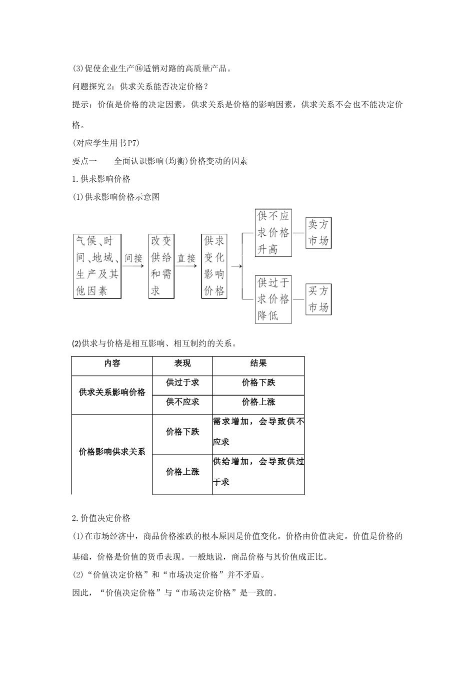2013届高考政治一轮复习 第2课 多变的价格精品学案 新人教版必修1_第3页