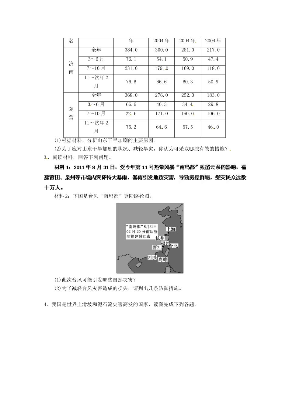 2013年高考地理一轮复习精品学案 专题42 选修5 自然灾害与防治课后巩固测试（学生版）_第2页